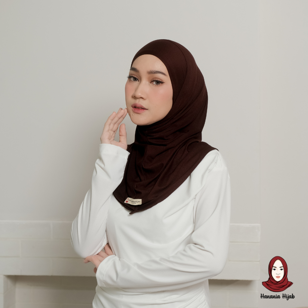 Hanania Hijab - Bergo Instan Padel Size S M L Karet Dagu Softpad Rayon Airflow Cooltech | Bego Kaos Daily Sporty