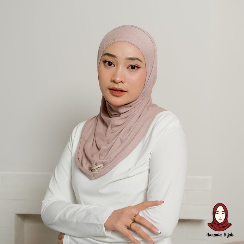 Hanania Hijab - Bergo Instan Padel Size S M L Karet Dagu Softpad Rayon Airflow Cooltech | Bego Kaos Daily Sporty