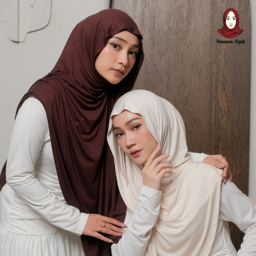Hanania Hijab - Kiandra Pashmina Kaos Oval Syar'i Rayon Premium | Pashmina Oval Meleyot L Kaos Rayon