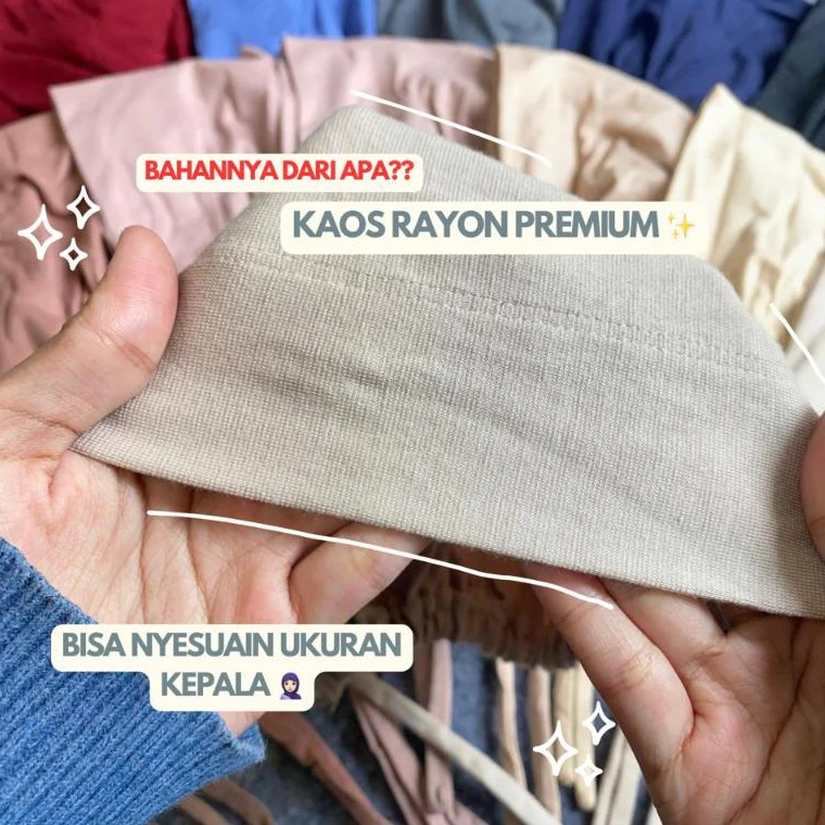 Hanania Hijab - Inner Basic Turki Ciput Tali Kaos Rayon Premium Inner Hijab Ciput Kaos Anti Pusing
