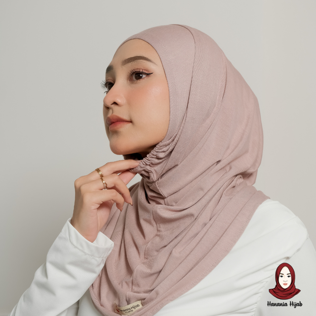 Hanania Hijab - Bergo Instan Padel Size S M L Karet Dagu Softpad Rayon Airflow Cooltech | Bego Kaos Daily Sporty