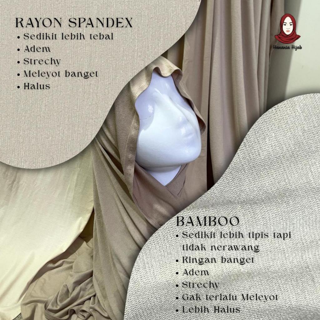 Hanania Hijab - Kiandra Pashmina Kaos Oval Syar'i Rayon Premium | Pashmina Oval Meleyot L Kaos Rayon