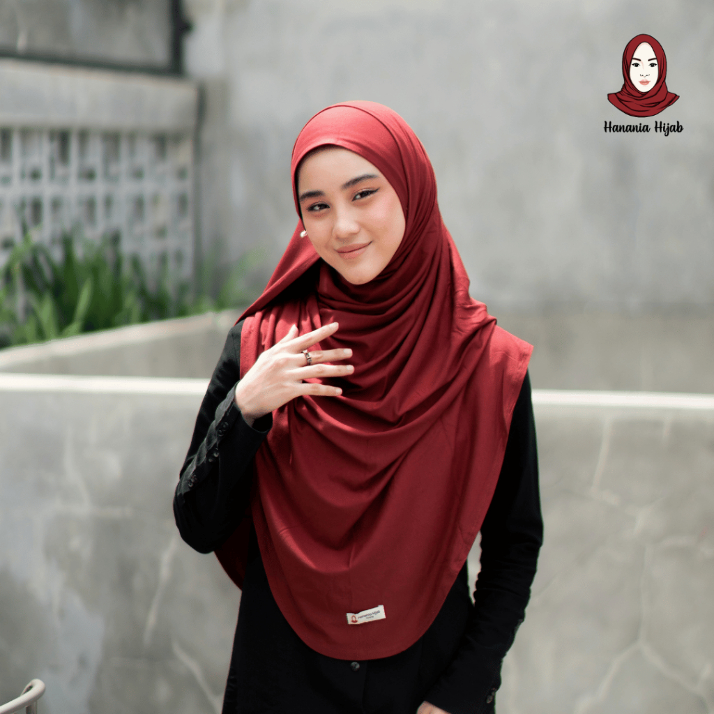 Hanania Hijab - Kiandra Pashmina Kaos Oval Syar'i Rayon Premium | Pashmina Oval Meleyot L Kaos Rayon