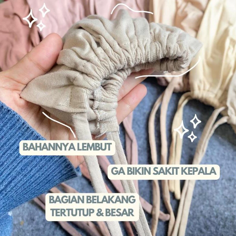 Hanania Hijab - Inner Basic Turki Ciput Tali Kaos Rayon Premium Inner Hijab Ciput Kaos Anti Pusing
