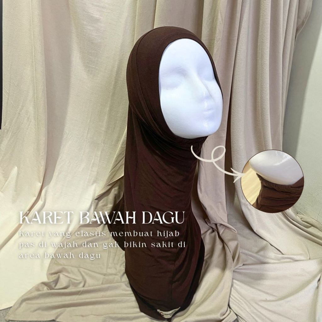 Hanania Hijab - Bergo Instan Padel Size S M L Karet Dagu Softpad Rayon Airflow Cooltech | Bego Kaos Daily Sporty