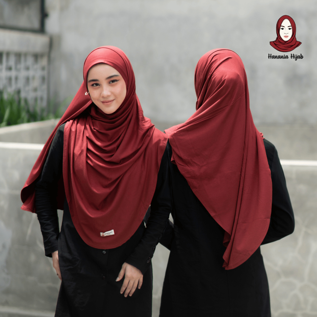 Hanania Hijab - Kiandra Pashmina Kaos Oval Syar'i Rayon Premium | Pashmina Oval Meleyot L Kaos Rayon