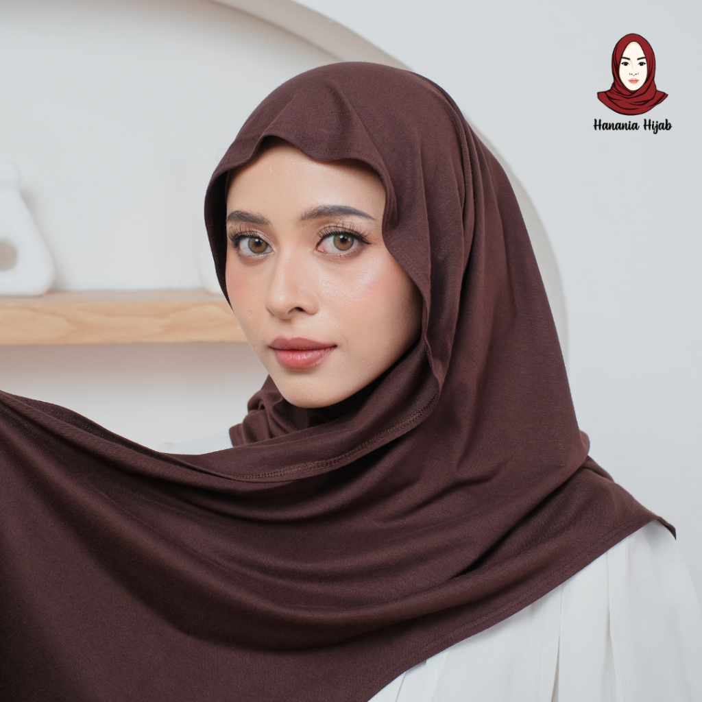 Hanania Hijab - Clara Pashmina Kaos Oval Rayon Premium | Pashmina Oval Meleyot Bahan Cotton Rayon